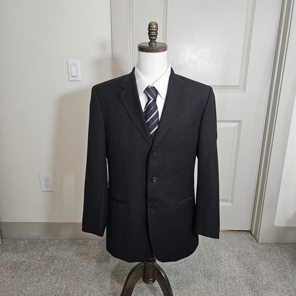 Hugo Boss Einstein Sigma US Blazer Mens 40R Charcoal Grey Virgin Wool 3 Button